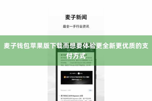 麦子钱包苹果版下载而想要体验更全新更优质的支付方式